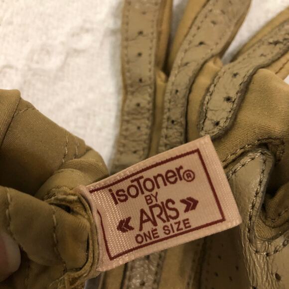 VTG 80s 90s Driving Gloves Bundle Isotoner Aris Stretch One Size Tan Gray Retro - Picture 9 of 9